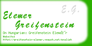 elemer greifenstein business card